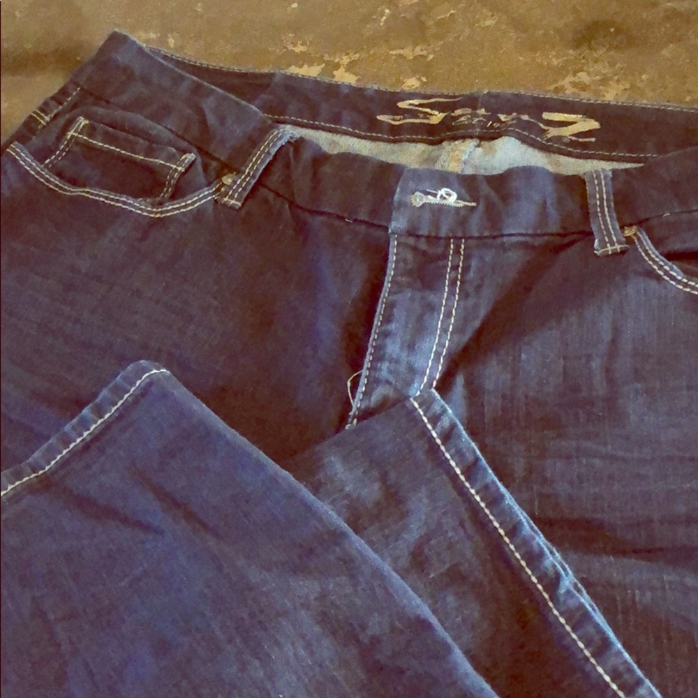 Seven 7 plus jeans skinny blue silver size20
